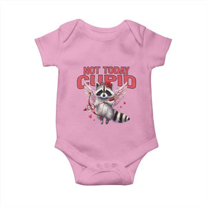 Funny Raccoon Cupid Anti Valentine Baby Onesie Not Today Cupid TS12 Light Pink Print Your Wear