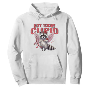 Funny Raccoon Cupid Anti Valentine Hoodie Not Today Cupid TS12 White Print Your Wear