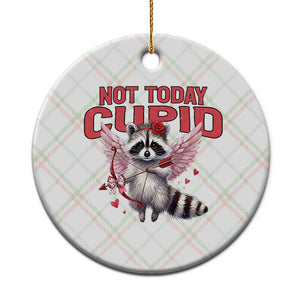 Funny Raccoon Cupid Anti Valentine Ceramic Ornament Not Today Cupid TS12 1pc Christmas Plaid Print Your Wear