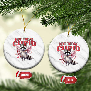 Funny Raccoon Cupid Anti Valentine Ceramic Ornament Not Today Cupid TS12 1pc White Marble Print Your Wear