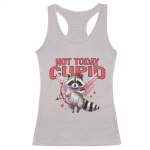 Funny Raccoon Cupid Anti Valentine Racerback Tank Top Not Today Cupid TS12 Ice Gray Print Your Wear