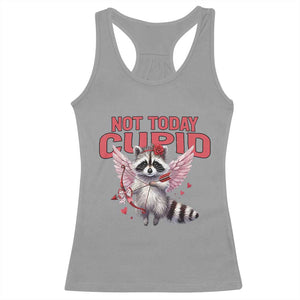 Funny Raccoon Cupid Anti Valentine Racerback Tank Top Not Today Cupid TS12 Sport Gray Print Your Wear
