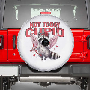 Funny Raccoon Cupid Anti Valentine Spare Tire Cover Not Today Cupid TS12 White Print Your Wear