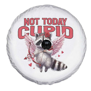 Funny Raccoon Cupid Anti Valentine Spare Tire Cover Not Today Cupid TS12 Print Your Wear
