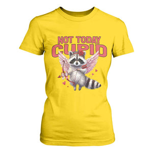 Funny Raccoon Cupid Anti Valentine T Shirt For Women Not Today Cupid TS12 Daisy Print Your Wear