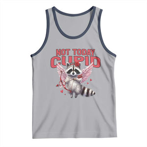 Funny Raccoon Cupid Anti Valentine Tank Top Not Today Cupid TS12 Athletic Heather Navy Print Your Wear