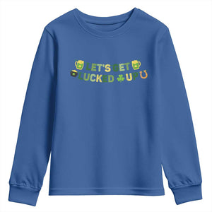 Lets Get Lucked Up Youth Sweatshirt St Patricks Day Drinking TS12 Royal Blue Print Your Wear