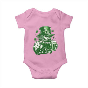 Lets Get Lucked Up Baby Onesie St Patricks Day Party Humor TS12 Light Pink Print Your Wear