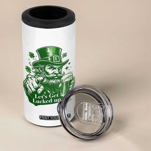 Lets Get Lucked Up 4 in 1 Can Cooler Tumbler St Patricks Day Party Humor TS12 Print Your Wear