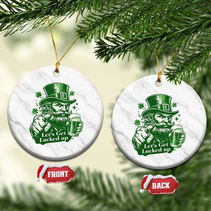 Lets Get Lucked Up Ceramic Ornament St Patricks Day Party Humor TS12 1pc White Marble Print Your Wear