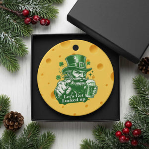 Lets Get Lucked Up Ceramic Ornament St Patricks Day Party Humor TS12 1pc Yellow Cheese Print Your Wear