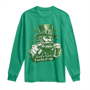 Lets Get Lucked Up Long Sleeve Shirt St Patricks Day Party Humor TS12 Irish Green Print Your Wear