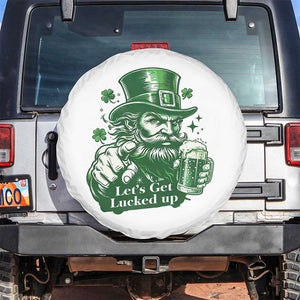 Lets Get Lucked Up Spare Tire Cover St Patricks Day Party Humor TS12 No hole White Print Your Wear
