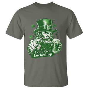 Lets Get Lucked Up T Shirt St Patricks Day Party Humor TS12 Military Green Print Your Wear