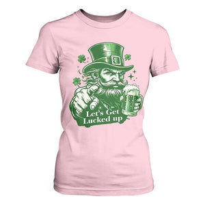 Lets Get Lucked Up T Shirt For Women St Patricks Day Party Humor TS12 Light Pink Print Your Wear
