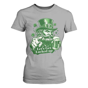 Lets Get Lucked Up T Shirt For Women St Patricks Day Party Humor TS12 Sport Gray Print Your Wear