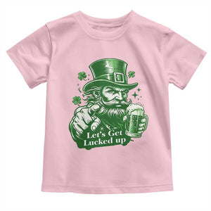 Lets Get Lucked Up Toddler T Shirt St Patricks Day Party Humor TS12 Light Pink Print Your Wear
