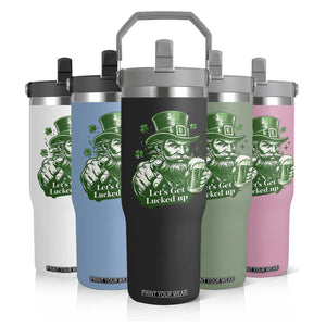 Lets Get Lucked Up Flip Straw Tumbler St Patricks Day Party Humor TS12 Print Your Wear
