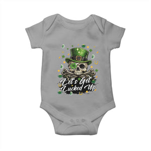 Lets Get Lucked Up Baby Onesie Lucky Skeleton St Patricks Day TS12 Sport Gray Print Your Wear