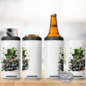 Lets Get Lucked Up 4 in 1 Can Cooler Tumbler Lucky Skeleton St Patricks Day TS12 Print Your Wear