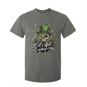 Lets Get Lucked Up T Shirt For Kid Lucky Skeleton St Patricks Day TS12 Military Green Print Your Wear