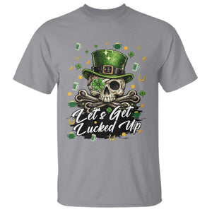 Lets Get Lucked Up T Shirt Lucky Skeleton St Patricks Day TS12 Sport Gray Print Your Wear