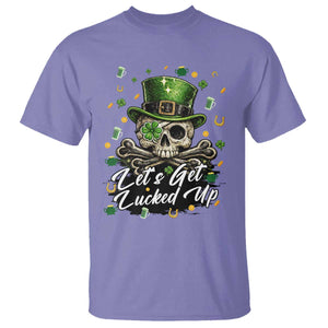 Lets Get Lucked Up T Shirt Lucky Skeleton St Patricks Day TS12 Violet Print Your Wear