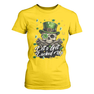 Lets Get Lucked Up T Shirt For Women Lucky Skeleton St Patricks Day TS12 Daisy Print Your Wear