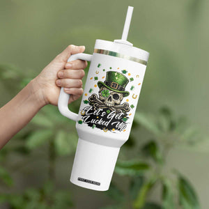 Lets Get Lucked Up Tumbler With Handle Lucky Skeleton St Patricks Day TS12 Print Your Wear