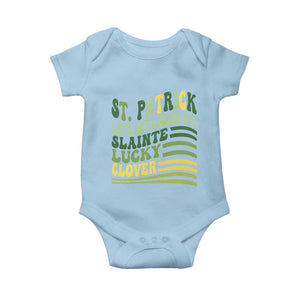 Lets Get Lucked Up Baby Onesie Funny St Patricks Day TS12 Light Blue Print Your Wear