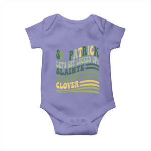 Lets Get Lucked Up Baby Onesie Funny St Patricks Day TS12 Violet Print Your Wear