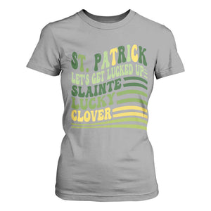 Lets Get Lucked Up T Shirt For Women Funny St Patricks Day TS12 Sport Gray Print Your Wear