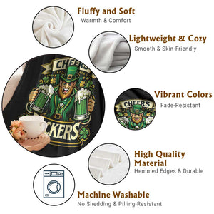 Cheers Fckers Throw Blanket Funny Leprechaun St Patricks Day Party TS12 Print Your Wear