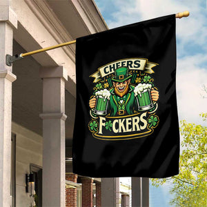Cheers Fckers Garden Flag Funny Leprechaun St Patricks Day Party TS12 Print Your Wear