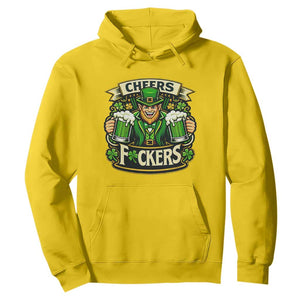 Cheers Fckers Hoodie Funny Leprechaun St Patricks Day Party TS12 Daisy Print Your Wear