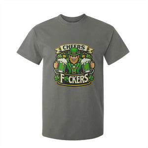 Cheers Fckers T Shirt For Kid Funny Leprechaun St Patricks Day Party TS12 Military Green Print Your Wear