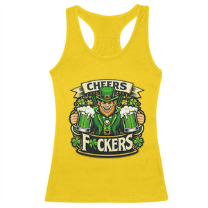 Cheers Fckers Racerback Tank Top Funny Leprechaun St Patricks Day Party TS12 Daisy Print Your Wear