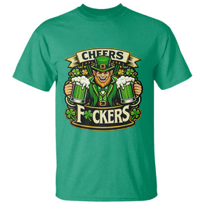 Cheers Fckers T Shirt Funny Leprechaun St Patricks Day Party TS12 Irish Green Print Your Wear