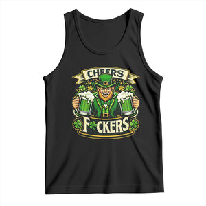 Cheers Fckers Tank Top Funny Leprechaun St Patricks Day Party TS12 Black Print Your Wear