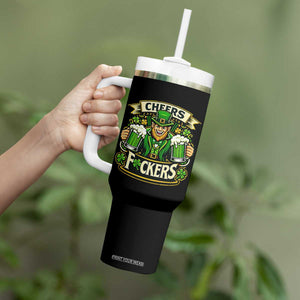 Cheers Fckers Tumbler With Handle Funny Leprechaun St Patricks Day Party TS12 Print Your Wear