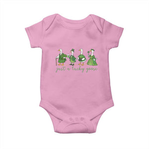 Just A Lucky Goose Baby Onesie Funny St Patricks Day Irish Gift TS12 Light Pink Print Your Wear