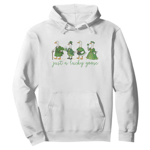Just A Lucky Goose Hoodie Funny St Patricks Day Irish Gift TS12 White Print Your Wear