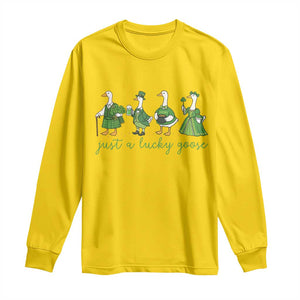 Just A Lucky Goose Long Sleeve Shirt Funny St Patricks Day Irish Gift TS12 Daisy Print Your Wear