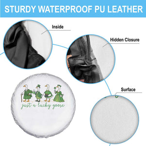 Just A Lucky Goose Spare Tire Cover Funny St Patricks Day Irish Gift TS12 Print Your Wear