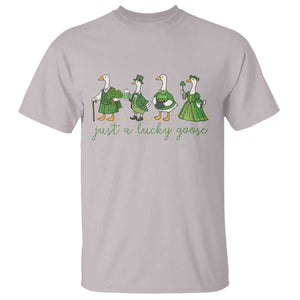 Just A Lucky Goose T Shirt Funny St Patricks Day Irish Gift TS12 Ice Gray Print Your Wear