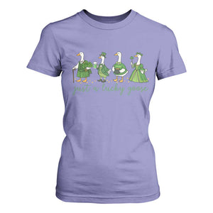 Just A Lucky Goose T Shirt For Women Funny St Patricks Day Irish Gift TS12 Violet Print Your Wear