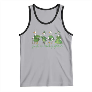 Just A Lucky Goose Tank Top Funny St Patricks Day Irish Gift TS12 Athletic Heather Black Print Your Wear