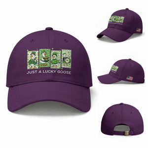 Just A Lucky Goose Baseball Cap Funny Irish Crew St Patricks Day TS12 Baseball Cap Universal Fit Purple Print Your Wear