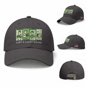Just A Lucky Goose Baseball Cap Funny Irish Crew St Patricks Day TS12 Baseball Cap Universal Fit Dark Gray Print Your Wear