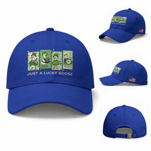 Just A Lucky Goose Baseball Cap Funny Irish Crew St Patricks Day TS12 Baseball Cap Universal Fit Royal Blue Print Your Wear